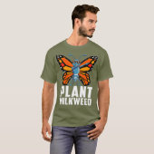 Plant Milkweed T Shirt Dabbing Monarch Butterfly (Voorkant volledig)
