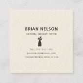 Plant minimalistisch Nutritionist Black White Vierkante Visitekaartje (Achterkant)