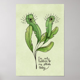 Plant minnaar pun grappige introverte tuinman poster