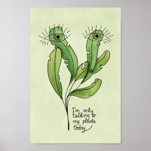 Plant minnaar pun grappige introverte tuinman poster (Voorkant)