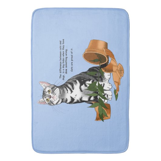 Plant Mischief Cat Badmat (Voorkant Verticaal)