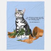 Plant Mischief Cat Fleece Deken (Voorkant)