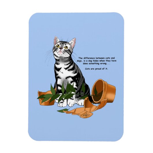 Plant Mischief Cat Magneet (Verticaal)