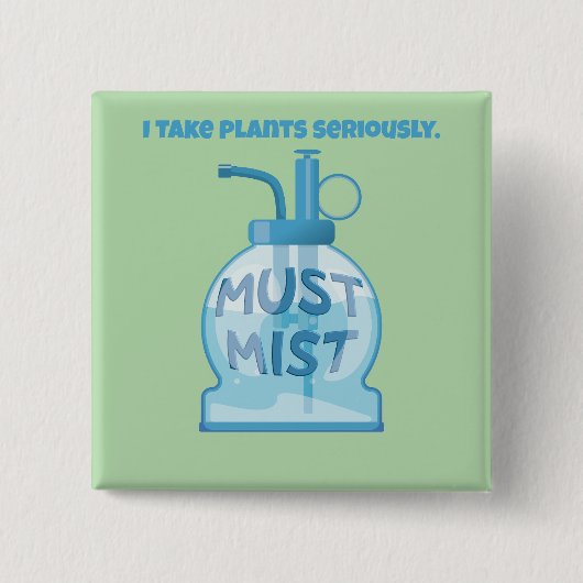 Plant mister misting pot plants vierkante button 5,1 cm (Voorkant)