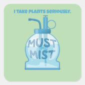 Plant mister misting pot plants vierkante sticker (Voorkant)