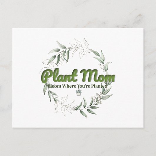Plant Moeder Botanische Dankjewelkaart Briefkaart (Voorkant)