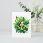 Plant Moeder in Bloom Ontwerp - Grappige Groene Du Briefkaart (Staand voorkant)