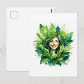 Plant Moeder in Bloom Ontwerp - Grappige Groene Du Briefkaart (Voorkant / Achterkant)