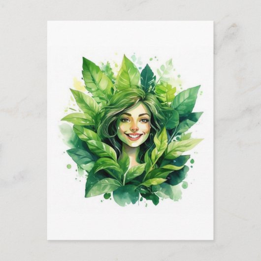 Plant Moeder in Bloom Ontwerp - Grappige Groene Du Briefkaart (Voorkant)