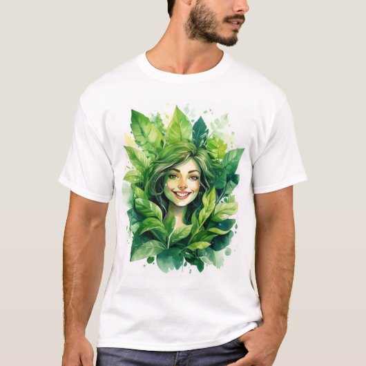 Plant Moeder in Bloom Ontwerp - Grappige Groene Du T-shirt (Voorkant)