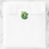 Plant Moeder in Bloom Ontwerp - Grappige Groene Du Vierkante Sticker (Tas)