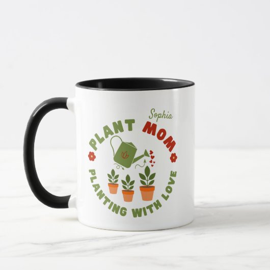 Plant Moeder Planten Met Liefde Gepersonaliseerd Mok (Links)