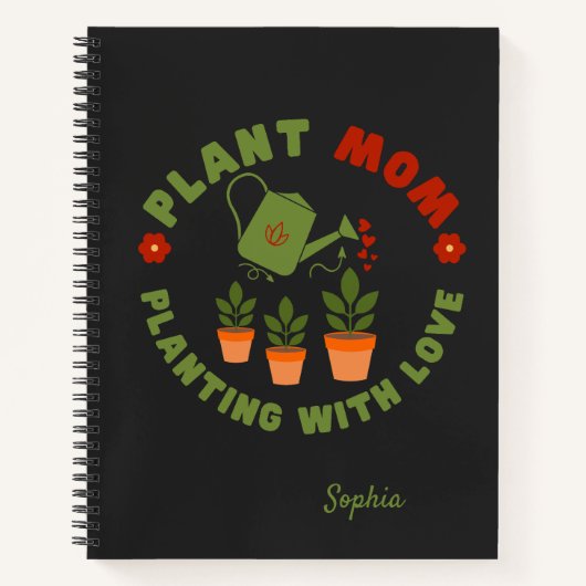 Plant Moeder Planten Met Liefde Gepersonaliseerd Notitieboek (Voorkant)