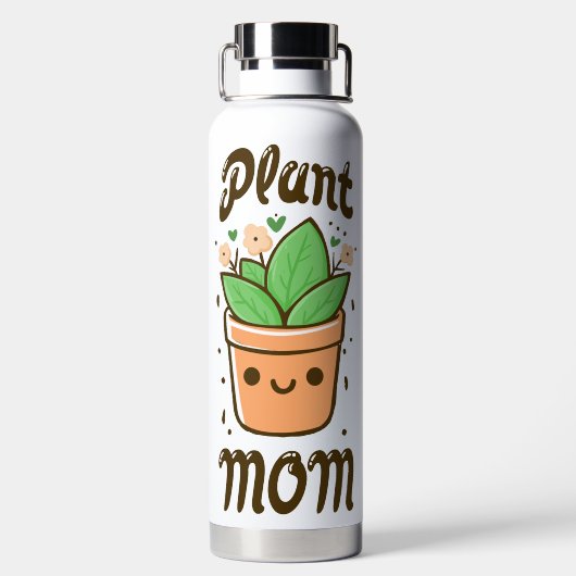Plant moeder Schattige Moederdag moeder leven Waterfles (Achterkant)