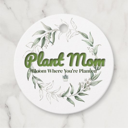 Plant Mom Botanische Gift Label – Dubbelzijdig met (Voorkant)