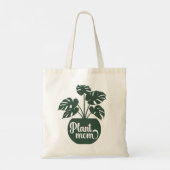 Plant Mom Green Potted Plant Tote Bag (Achterkant)