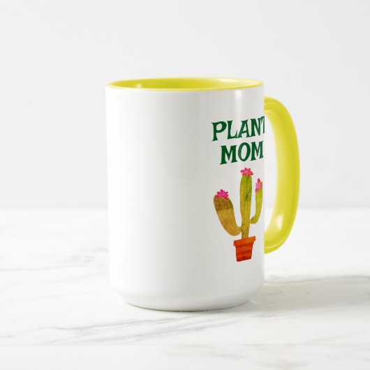 Plant Mom Koffie mok cadeau met leuke cactus in po (Voorkant rechts)
