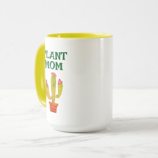 Plant Mom Koffie mok cadeau met leuke cactus in po (Voorkant links)