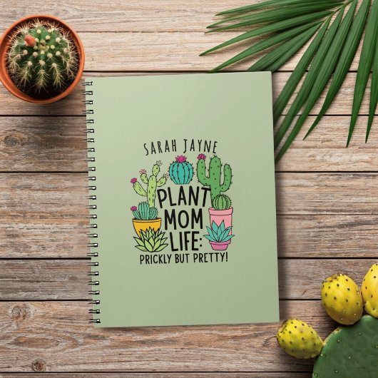 Plant Mom Prickly maar  Sage Green Notitieboek