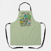 Plant Mom Prickly maar  Sage Green Schort (Voorkant)