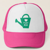 Plant Mom trucker hoed met leuke roze gieter kan Trucker Pet (Voorkant)