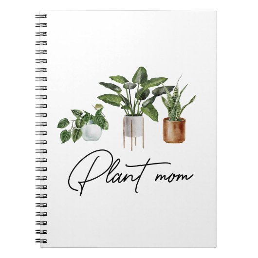 Plant Mom Watercolor House Plants Notitieboek (Voorkant)