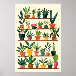 Plant Mom Waterverf Poster