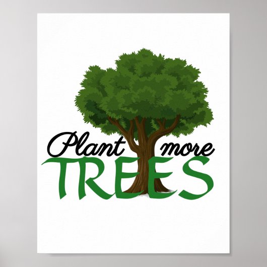 Plant more trees - tree design and quote poster (Voorkant)