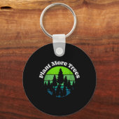 Plant More Trees Tree Hugger Earth Day Omgeving Sleutelhanger (Voorkant)