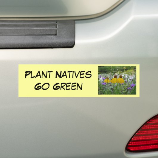 Plant Natives Go Green Verbena Bumpersticker (Op auto)