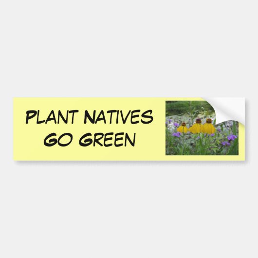 Plant Natives Go Green Verbena Bumpersticker (Voorkant)
