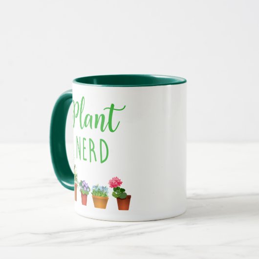 Plant Nerd Funny Gardening en Houseplant Mok (Voorkant links)