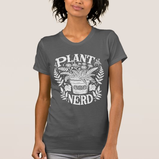 Plant Nerd (wit) T-shirt (Voorkant)