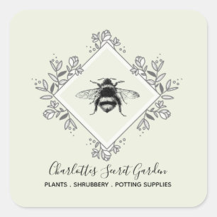 Plant Nursery Garden Supply Bee Logo Label