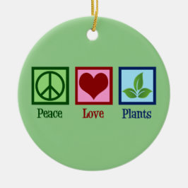 Plant Nursery Peace Love Planten Cute Green Keramisch Ornament