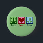 Plant Nursery Peace Love Planten Cute Green Ronde Button 5,7 Cm<br><div class="desc">Peace Love Planten. Een schattig geschenk voor een liefhebber van planten en botanie. Koel cadeau voor een tuinbouwkundige of botanist.</div>