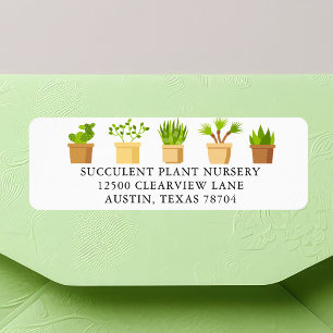 Plant Nursery Succulent Botanist Return Address Etiket