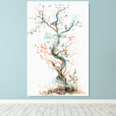 Plant-ontwerp - Artistic Floral Tree Canvas Afdruk (Insitu (Houten vloer))