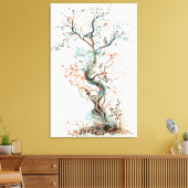 Plant-ontwerp - Artistic Floral Tree Canvas Afdruk (Insitu (Woonkamer))