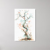 Plant-ontwerp - Artistic Floral Tree Canvas Afdruk (Voorkant)