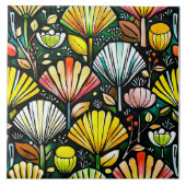 Plant ontwerp keramische Tegel Tegeltje (Voorkant)