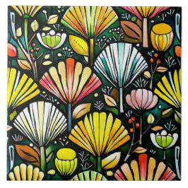 Plant ontwerp keramische Tegel Tegeltje