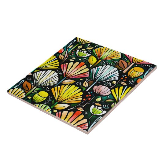 Plant ontwerp keramische Tegel Tegeltje (Zijkant)