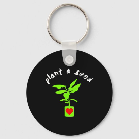 Plant op de Dag van de Aarde A Zaaigronkel Sleutelhanger (Voorkant)