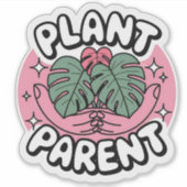 Plant Ouder met Monstera en Sparkles Sticker (Voorkant)