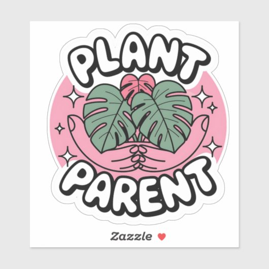 Plant Ouder met Monstera en Sparkles Sticker (Vel)