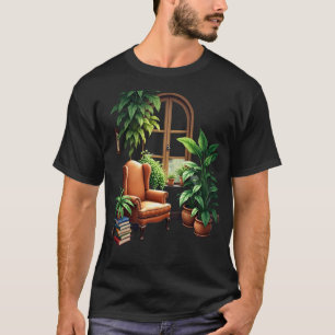 Plant Ouders Leeshoekje Gezellige Tuin Aquarel  T-shirt