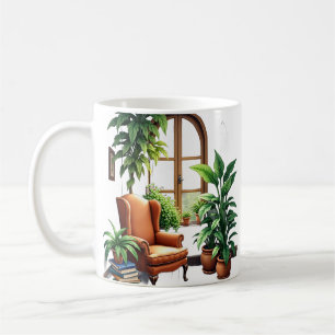 Plant Ouders Leeshoekje Knus Tuin Aquarel Koffiemok