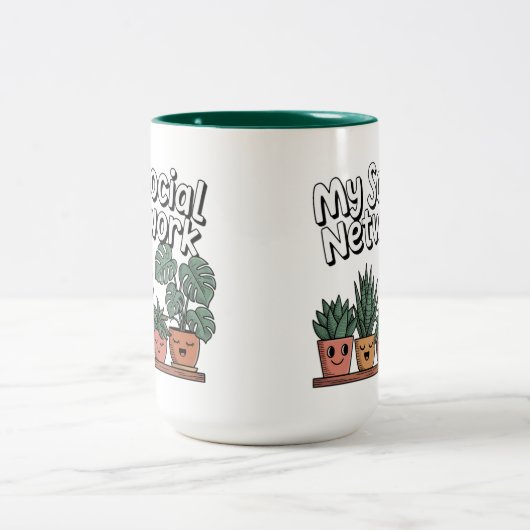 Plant ouders Sociaal Netwerk Tweekleurige Koffiemok (Center)