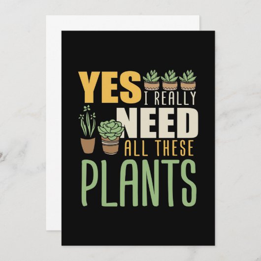 Plant over mijn tijd heb ik echt al deze Planten n Bedankkaart (Voorkant / Achterkant)